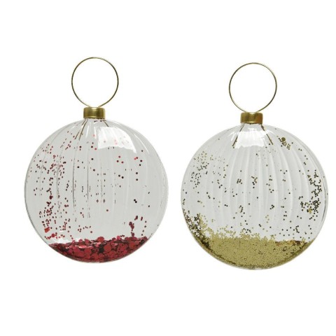 SFERA CON GLITTER RED-GOLD